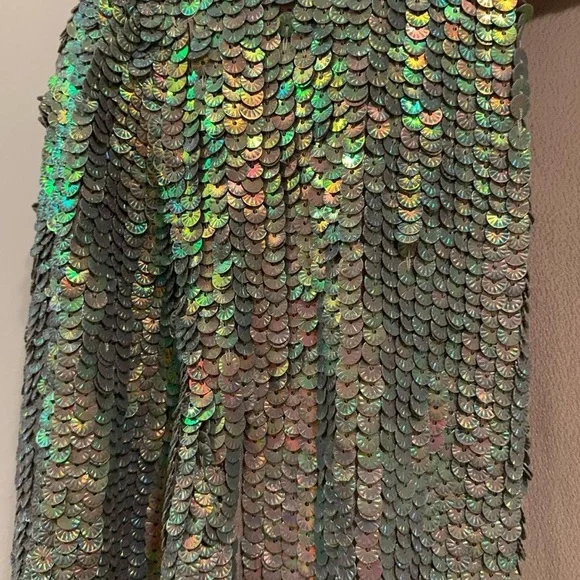 French Connection Pearl Queen Iridescent Sequin Jacket purchased size US 6 READ - Picture 10 of 16